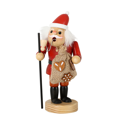 2019 Hot Sale Christmas Decoration Wooden Smoker Santa Claus Red and White Colour Winter Home Decoration to Burn Incense H20cm