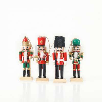 2019 Wooden Christmas Nutcracker Decoration 13 cmH  Christmas Ornaments Christmas Gifts set of 4