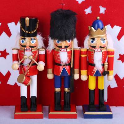 2019 Wooden Nutcracker for Christmas Decoration 3 Pieces Assortment 25cmH