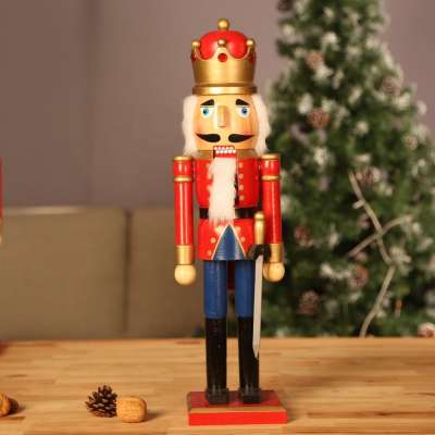 2019 Wooden Nutcracker King for Christmas Decoration