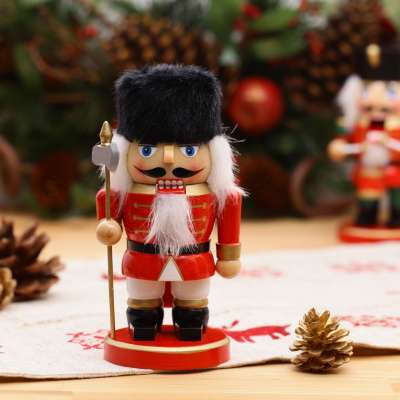 Christmas Wooden Nutcracker for Christmas Decoration in Red and White Color